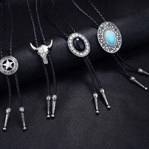 4 new western leather bolo ties neckties
